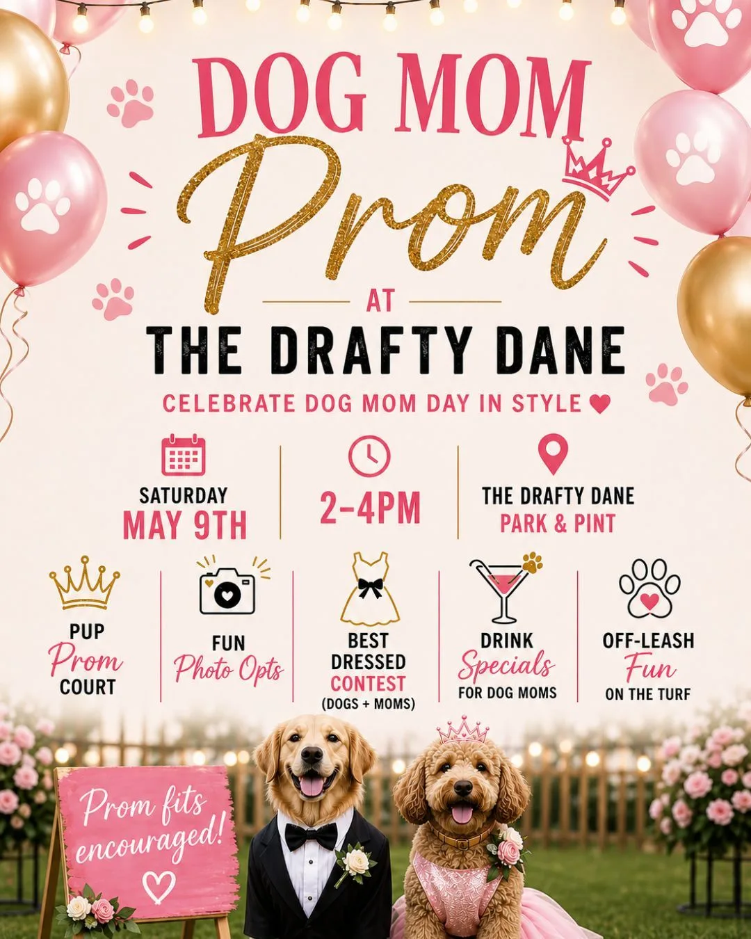 ✨ Drafty’s First Ever Puppy Prom ✨

We’re throwing our FIRST Puppy Prom and you’re officially invited 💕🐾

Join us on the turf for an afternoon dedicated to the real VIPs… our pups and the dog moms who love them. We’re talking prom fits, photo ops, drinks, and a little friendly competition 👑

Dress your pup up (or don’t—we love them either way), grab your crew, and get ready for:
🐾 Pup Prom Court
📸 Fun photo ops
👗 Best dressed moments
🍹 Drinks for the dog moms
💖 All the good vibes that make Drafty, Drafty

🗓 Saturday, May 9th
⏰ 2–4PM

Tag your dog mom crew + start planning those outfits 👇
