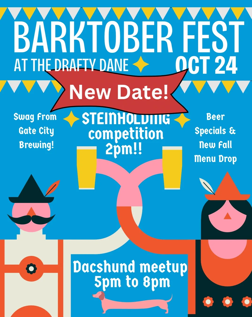 🍻 join us this Saturday as we celebrate our rescheduled Barktoberfest at The Dane!! You’ve got a few more days to practice your STEINHOLDING skills! Can’t wait to see yall there! PROST!! 🍻 🇩🇪 🥨
